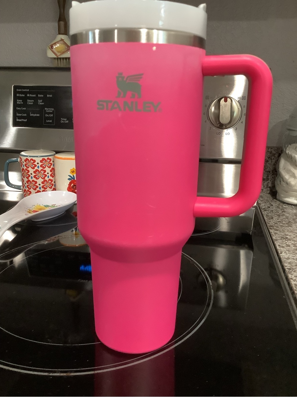 Stanley Hot Pink Insulated Travel Tumbler with Handle